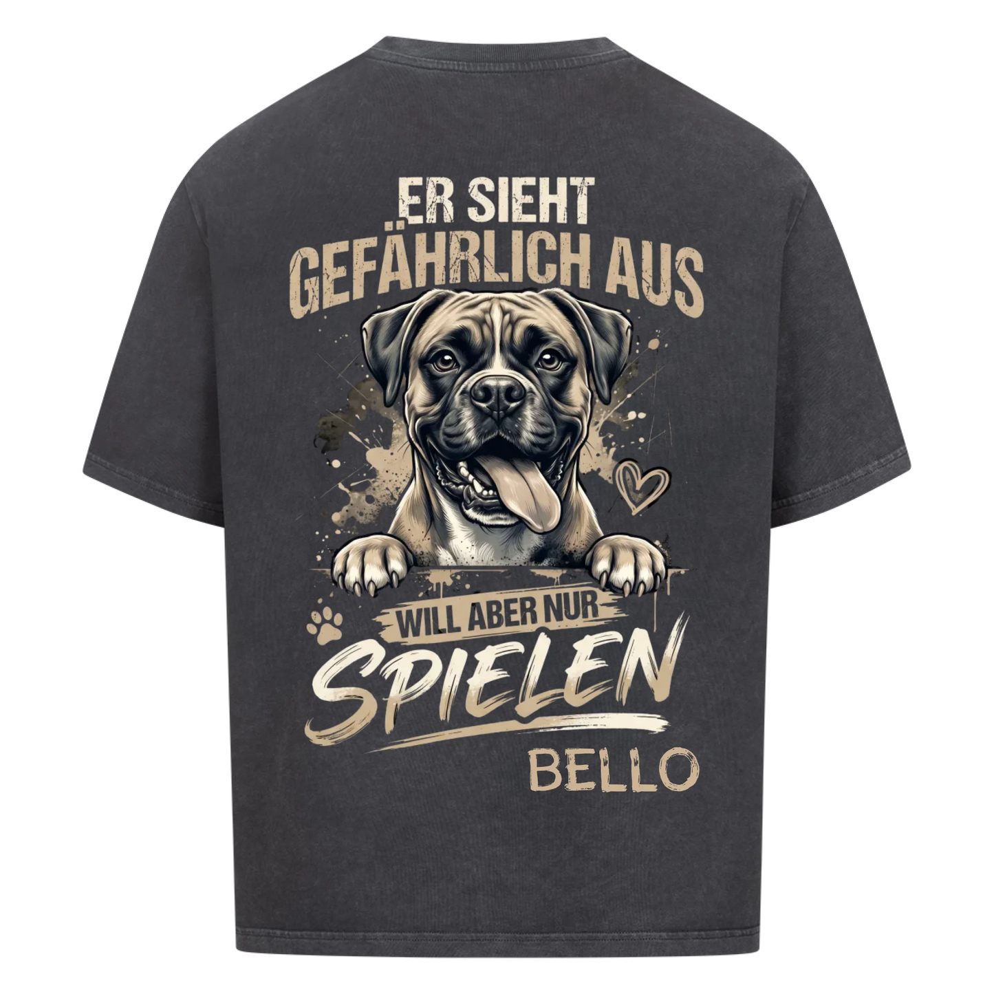 Personalisiertes Oversized T-Shirt "Will nur spielen"