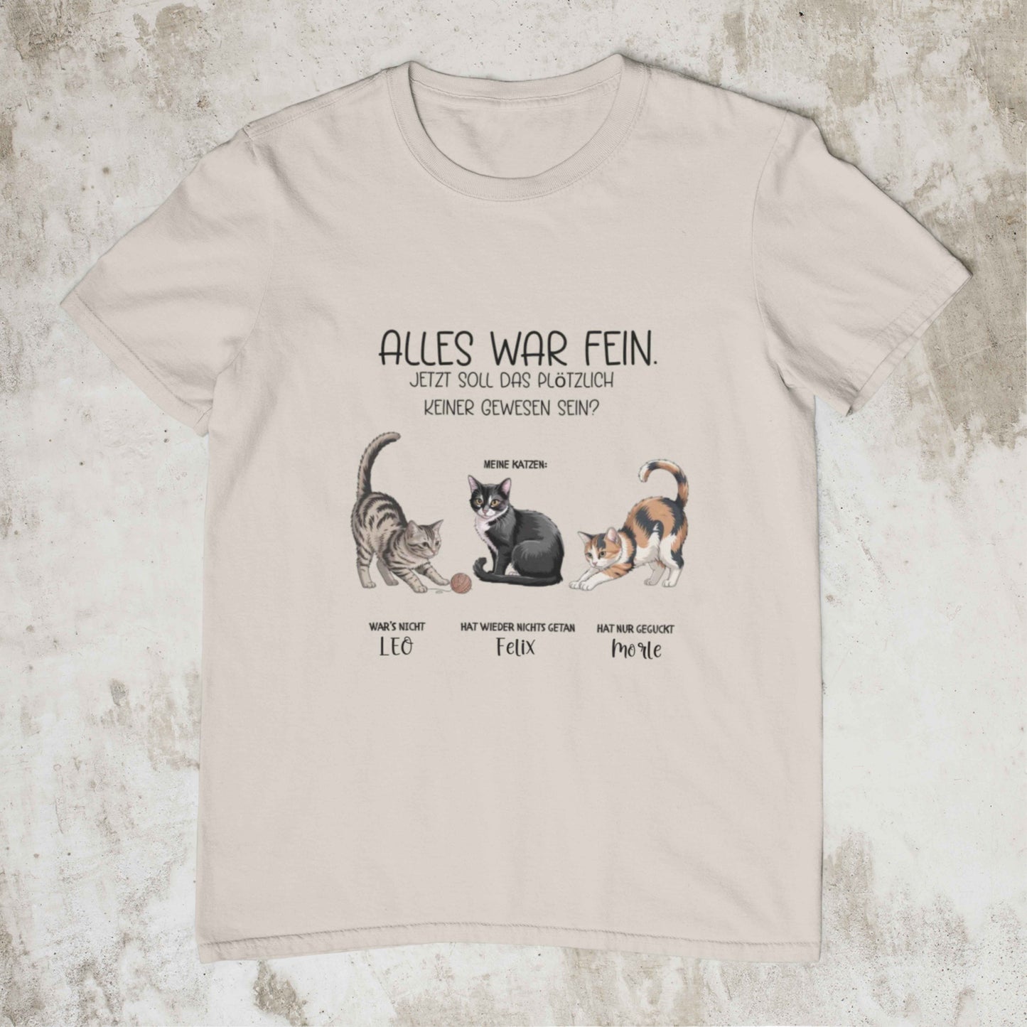 Katze Hat nichts getan - Shirt Personalisierbar