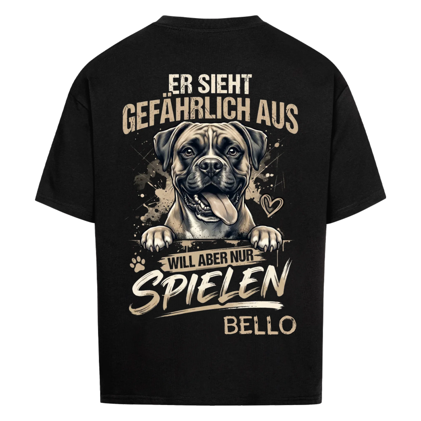 Personalisiertes Oversized T-Shirt "Will nur spielen"