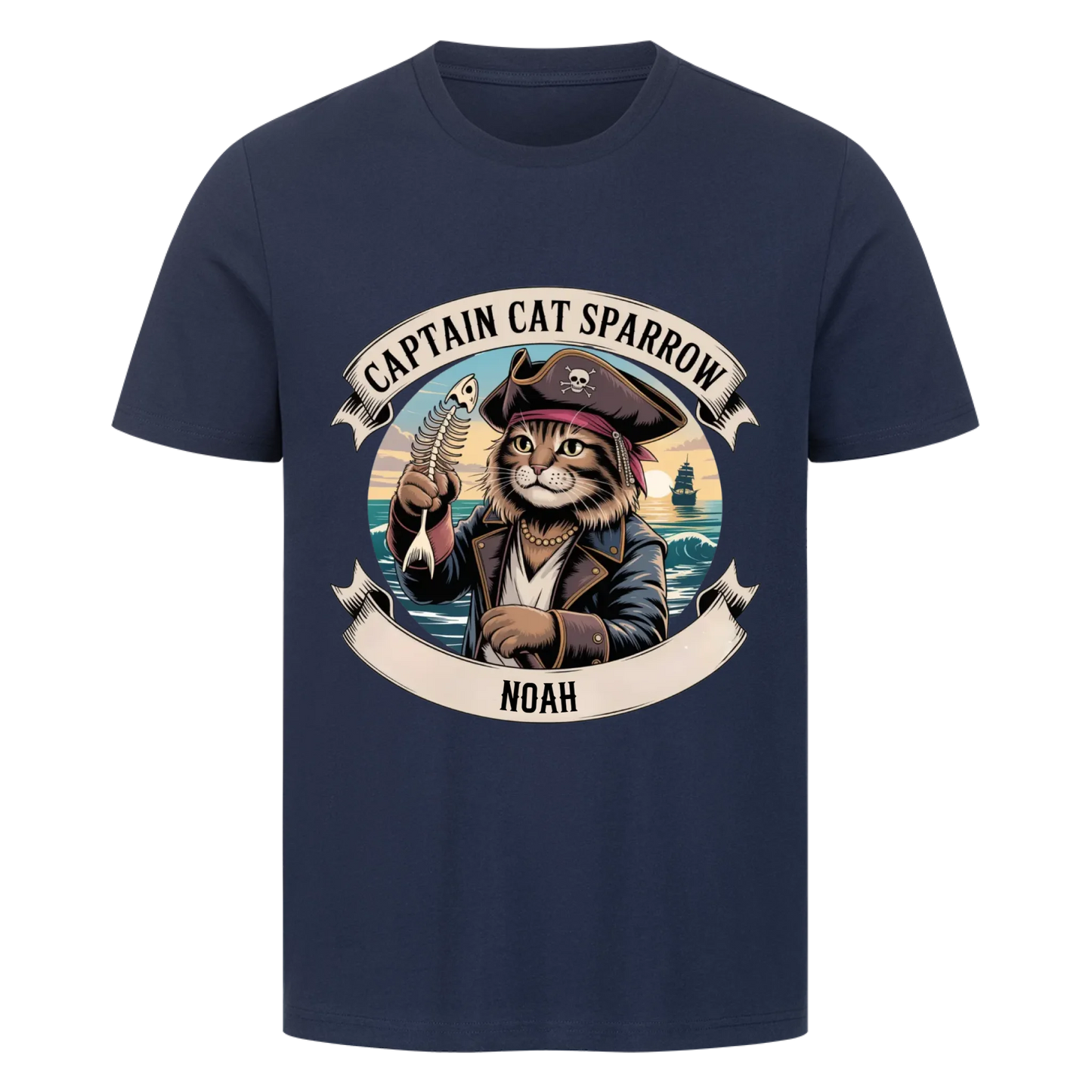 Personalisiertes Shirt "Captain Cat Sparrow"