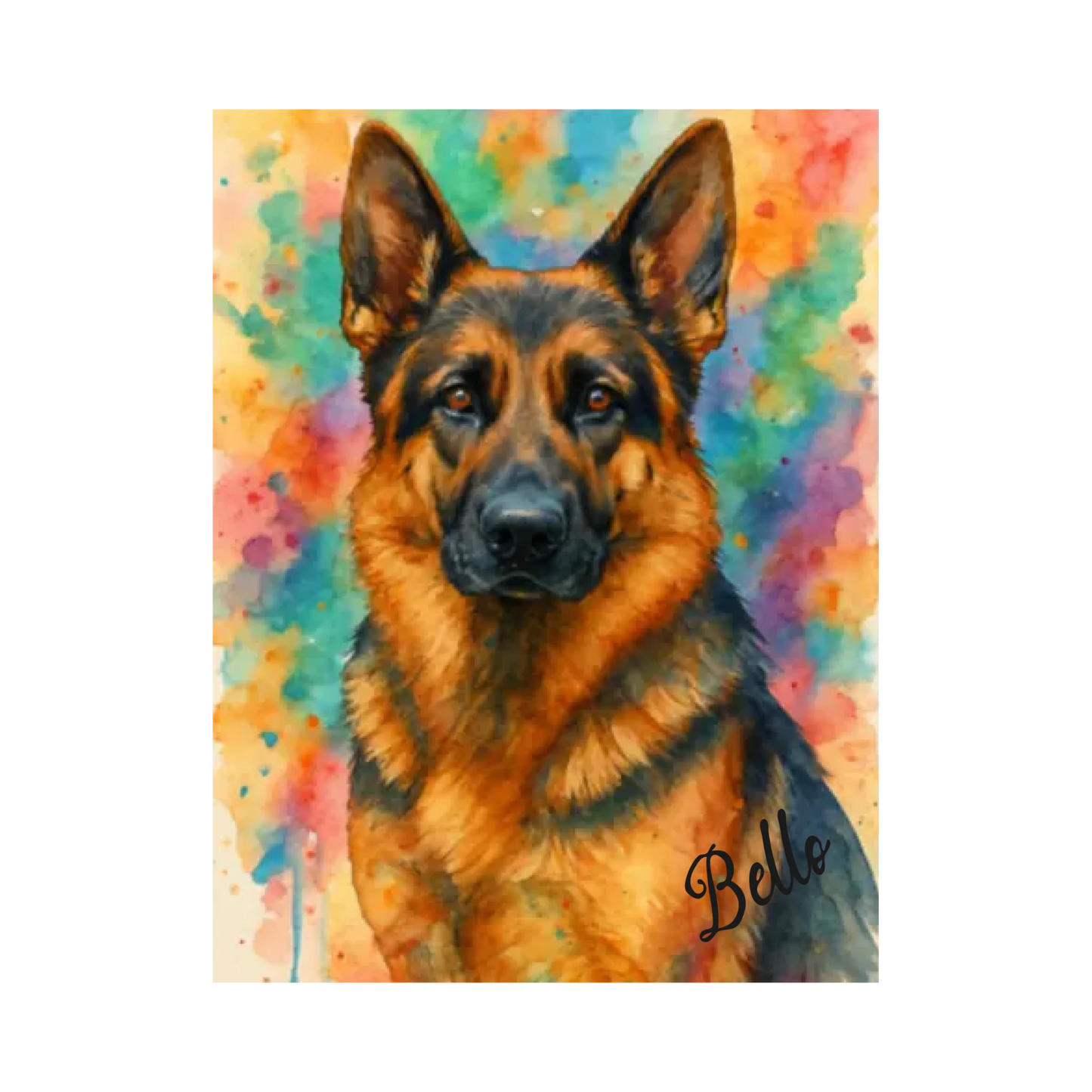 Personalisiertes Hunde-Poster „Wasserfarben“