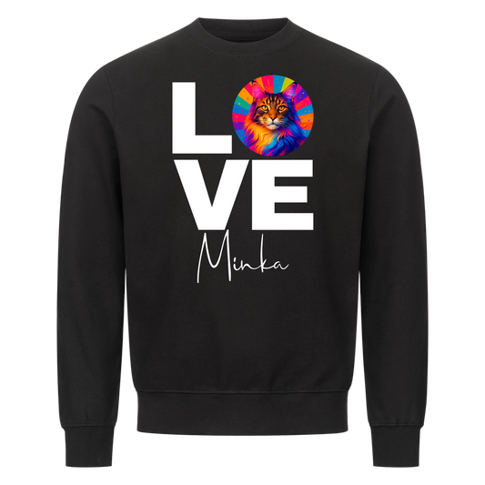 Personalisiertes Katzen-Sweatshirt "Popart Love"