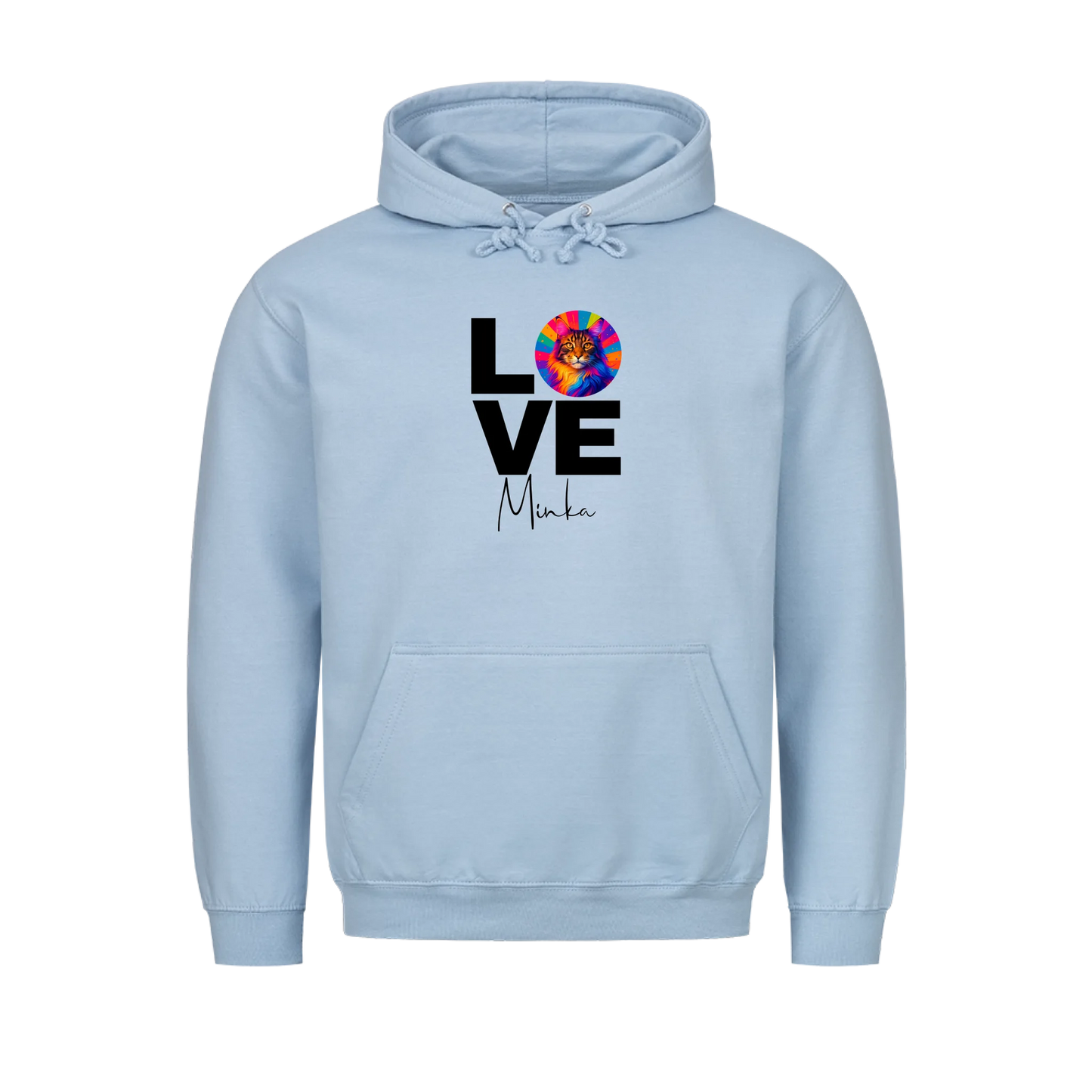 Personalisierter Katzen Hoodie "Popart Love"