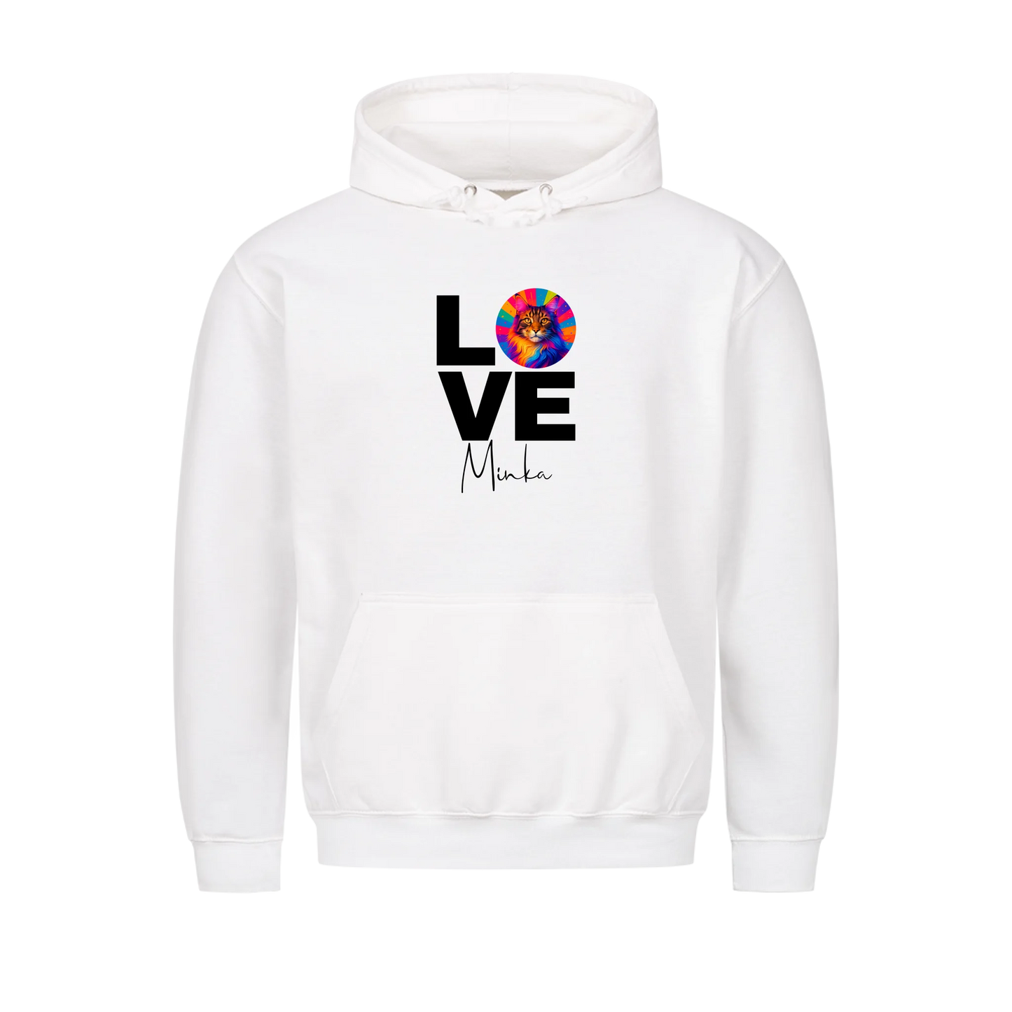 Personalisierter Katzen Hoodie "Popart Love"