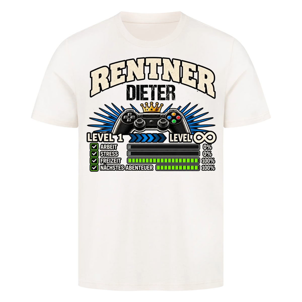 Personalisiertes Shirt "Rentner Lvl 1"