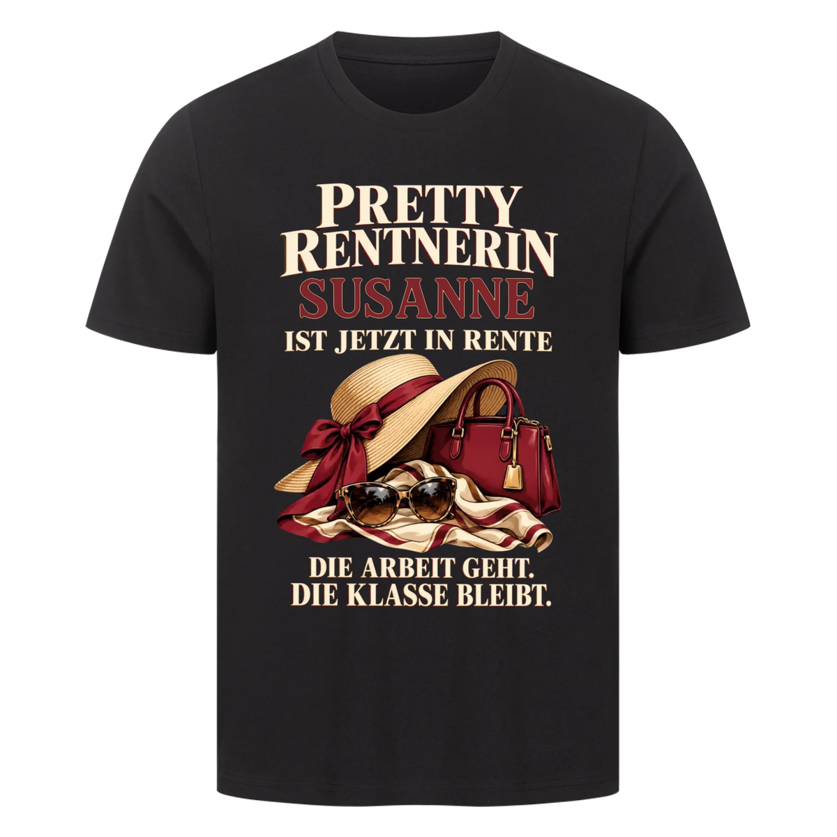 Personalisiertes Shirt "Pretty Rentnerin"