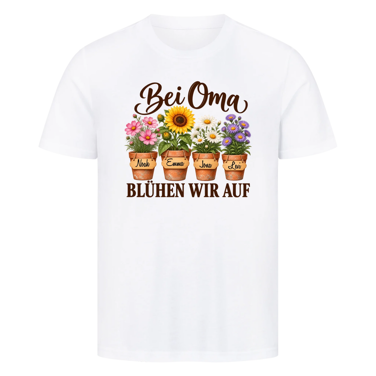 Personalisiertes Shirt "Bei Oma blühen wir auf"