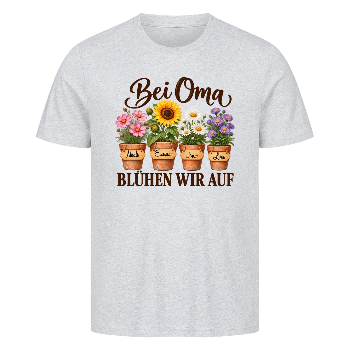 Personalisiertes Shirt "Bei Oma blühen wir auf"