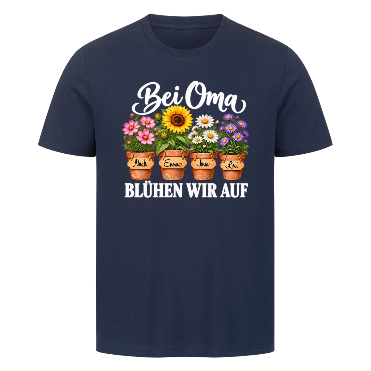 Personalisiertes Shirt "Bei Oma blühen wir auf"