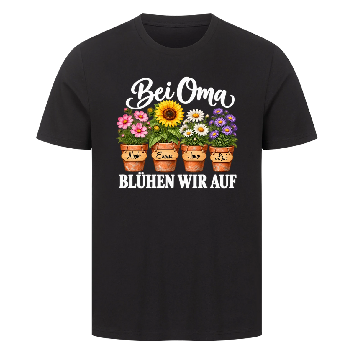 Personalisiertes Shirt "Bei Oma blühen wir auf"