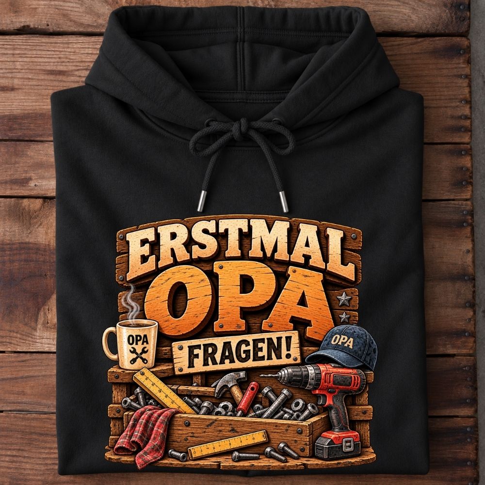 Premium Hoodie „Erstmal Opa fragen!“