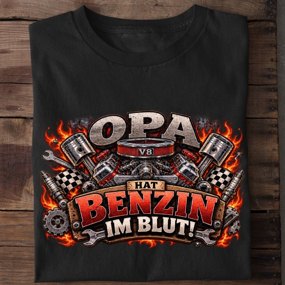 Premium Shirt „Opa hat Benzin im Blut!“