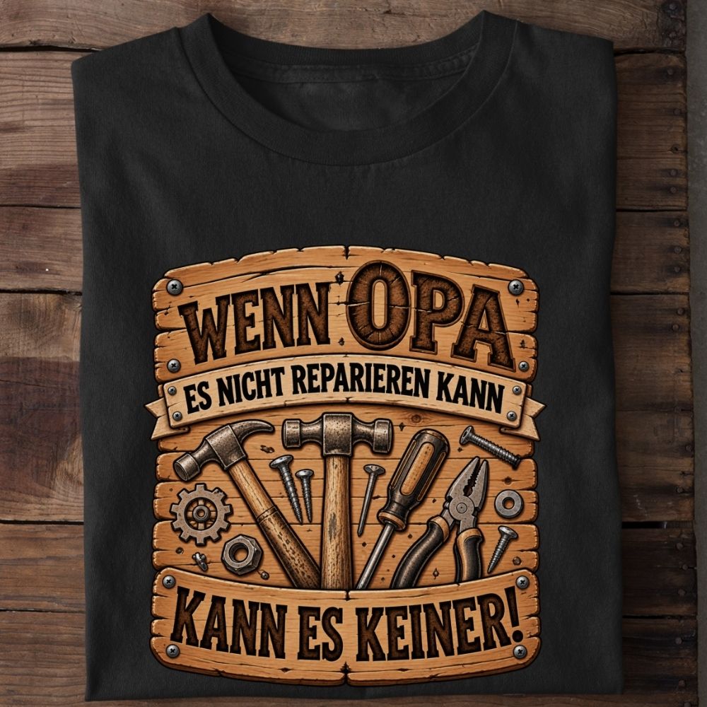 Premium Shirt „Wenn Opa es nicht reparieren kann“