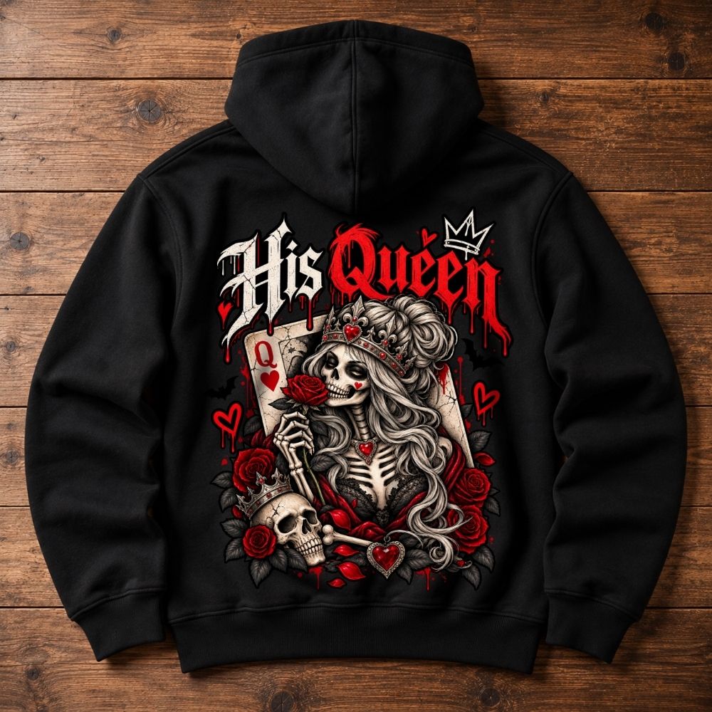 Halloween Hoodie - His Queen (Gothic Couple)