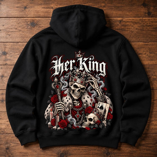 Halloween Hoodie - Her King (Gothic Couple)