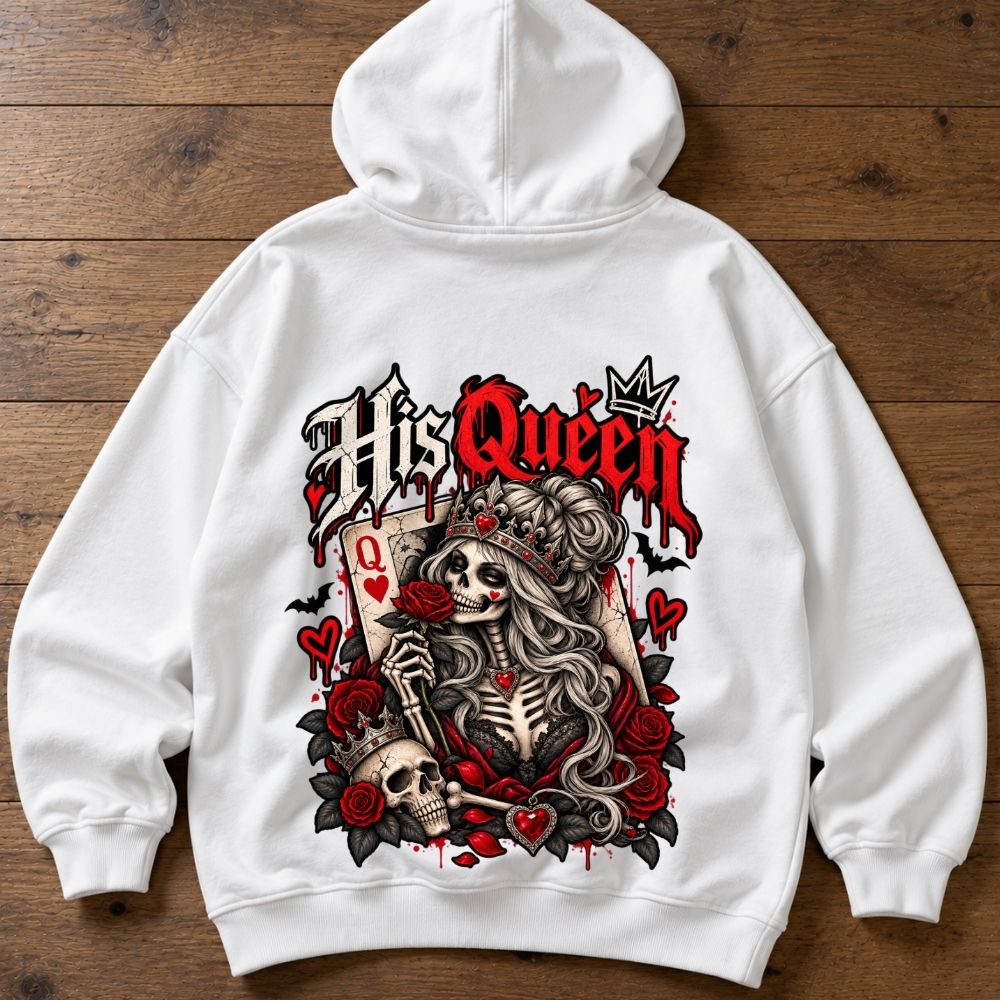Oversized Hoodie - His Queen (Gothic Couple)