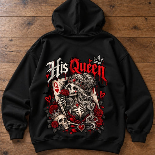 Oversized Hoodie - His Queen (Gothic Couple)