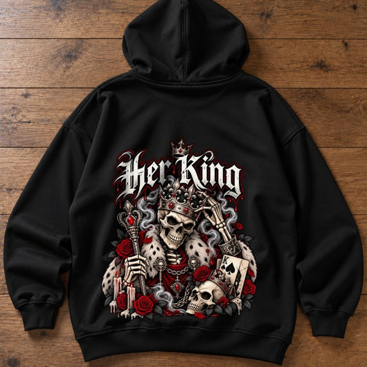 Oversized Hoodie - Her King (Gothic Couple)