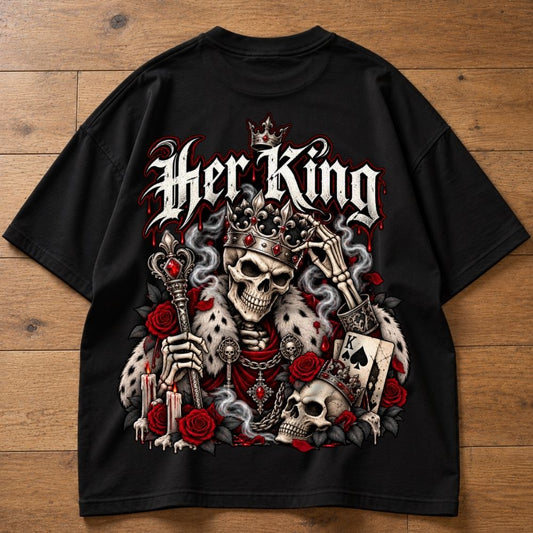 Oversized Shirt - Her King (Gothic Couple)
