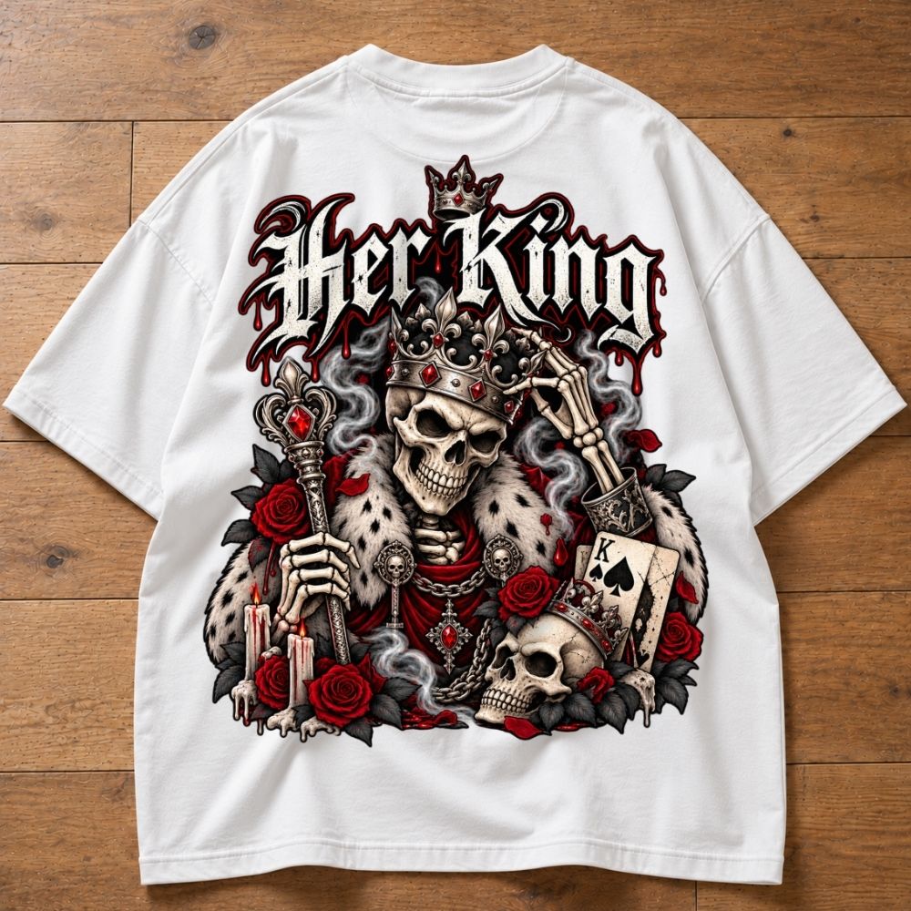 Oversized Shirt - Her King (Gothic Couple)