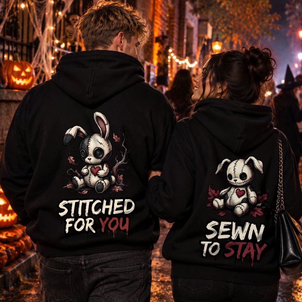 Halloween Couple Hoodie - Sewn To Stay & Stitched For You