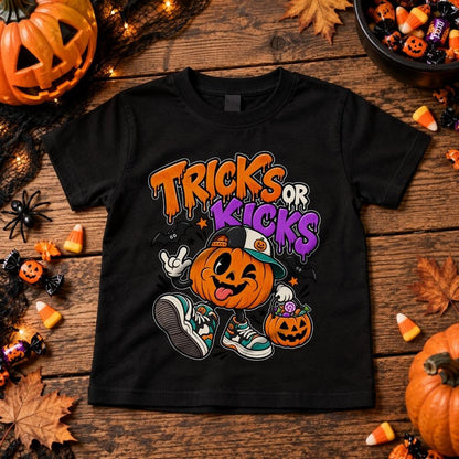Kids Halloween Shirt - Tricks Or Kicks