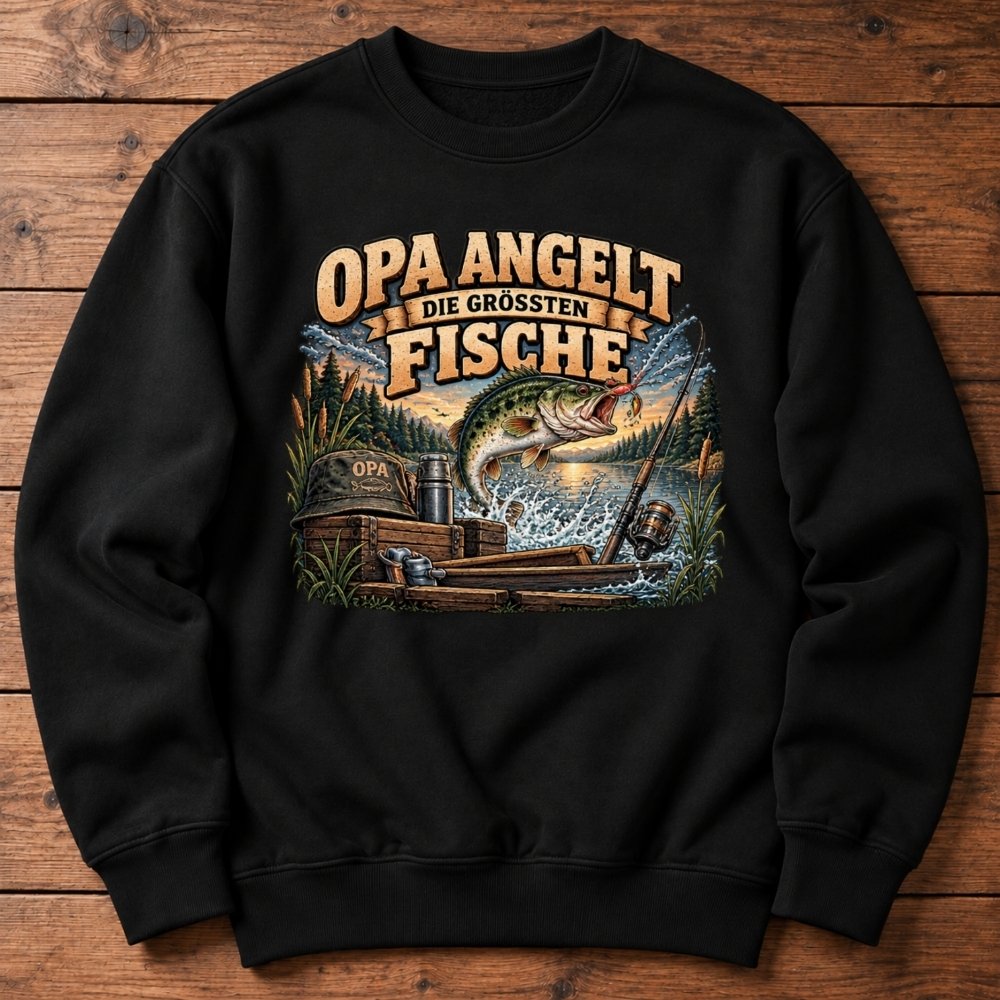 Sweatshirt „Opa angelt die größten Fische“