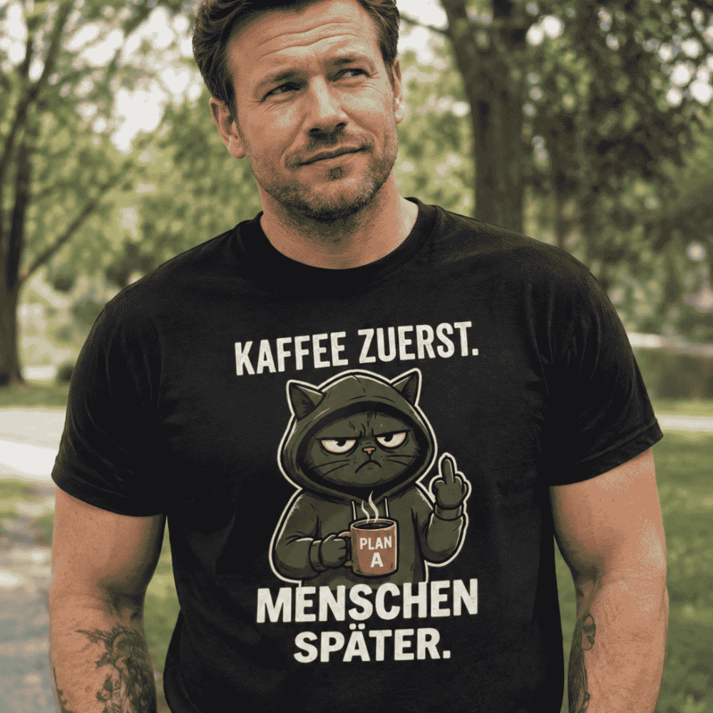 Premium T-shirt "Coffee first."