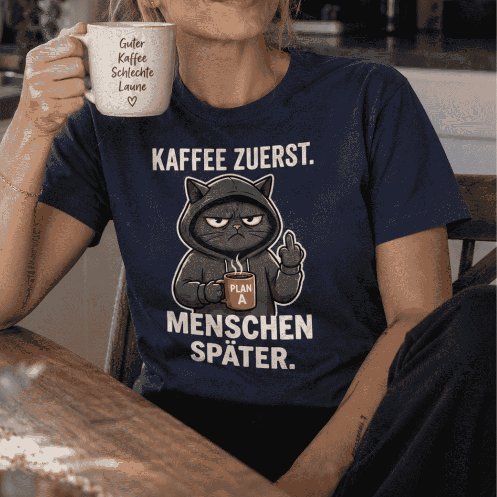 Premium T-shirt "Coffee first."