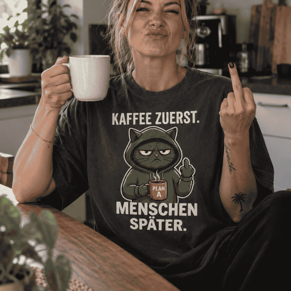 Oversized Shirt "Coffee first."