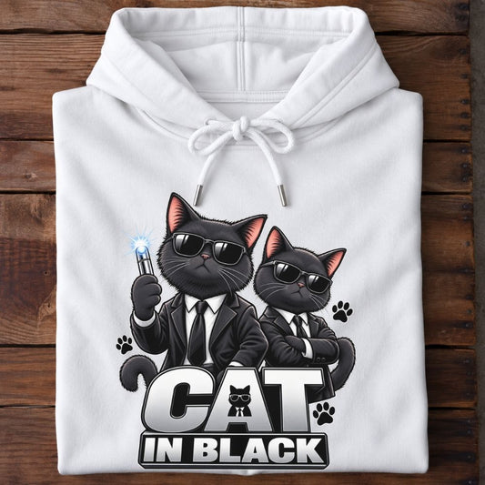 Premium Hoodie „Cat in Black“