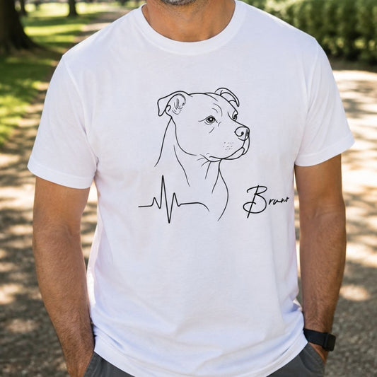 Personalisiertes Shirt "Lineart mit Hund"