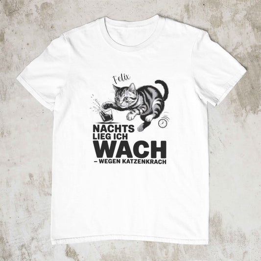 Nachts lieg ich wach - Personalisiertes Shirt